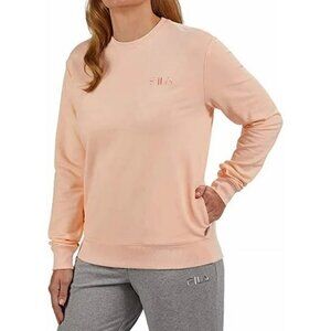Fila French Terry Long Sleeve Crewneck Sweatshirt Peach Quart XXL